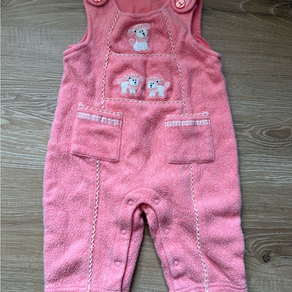 Vintage Koala Kids Pink Fleece Overalls for Cozy Comfort